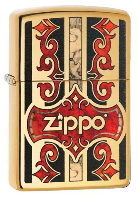 Zippo Logo Lighter High Polish Brass 29510