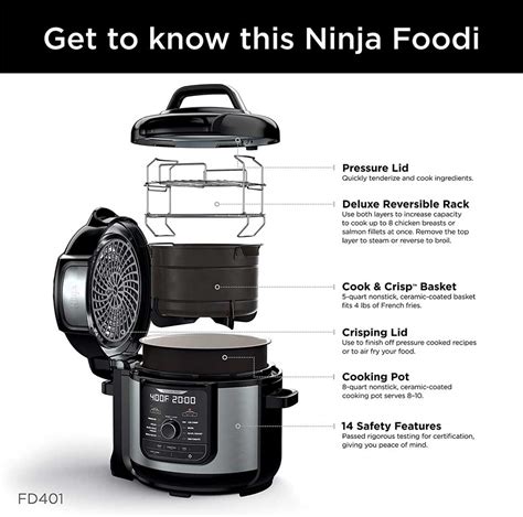 Ninja FD401 Review Foodi 12-in-1 Deluxe XL 8 QT Pressure Cooker & Air ...