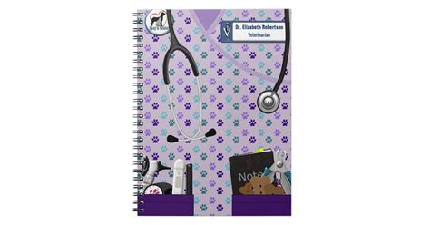 Veterinary Scrubs & Pockets Design Notebook | Zazzle