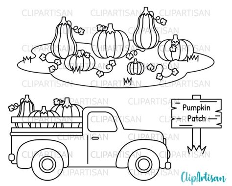 Pumpkin Patch Clip Art Black And White