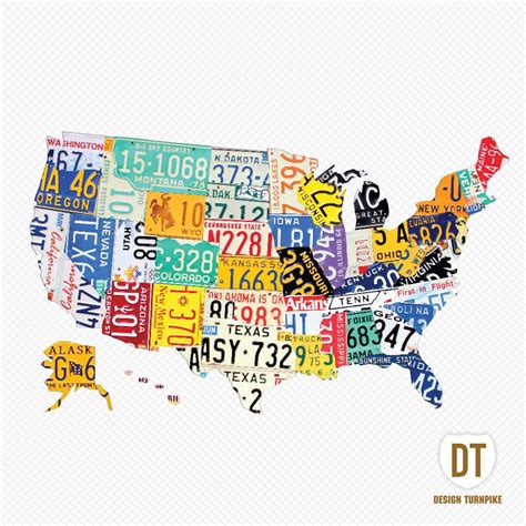 License Plate Wall Art | License Plate USA Map