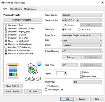 Selecting Default Print Settings - Windows