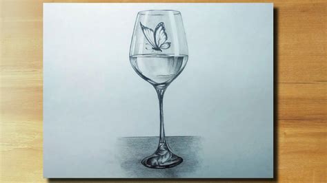 Pencil Drawing And Shading Realistic Glass Cup Step By Step Easy - YouTube