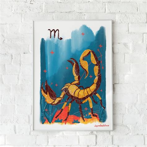 Scorpio Zodiac Sign Art Print scorpio Birthday Gift scorpio - Etsy