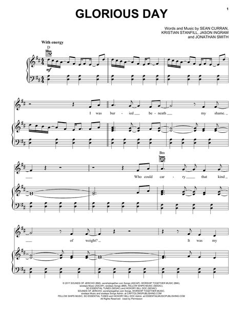 Passion 'Glorious Day' Sheet Music Notes, Chords, Score. Download Printable PDF. | Sheet music ...