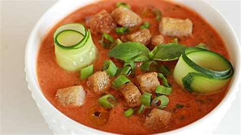 Gazpacho Recipe - Spanish Cold Tomato Soup - The Cooking Foodie