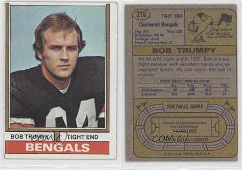 1974 Topps #210 Bob Trumpy Cincinnati Bengals Football Card | eBay