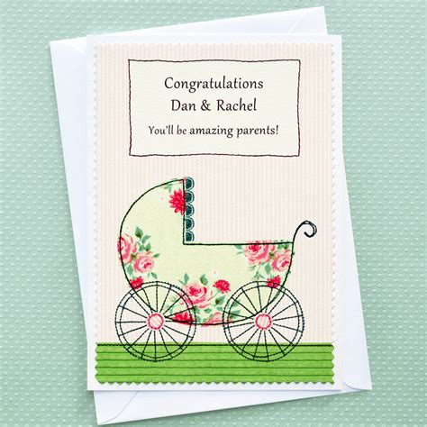 'pram' personalised pregnancy congratulations card by jenny arnott cards & gifts ...