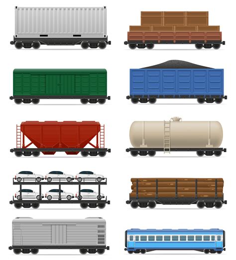 set icons railway carriage train vector illustration 509443 Vector Art at Vecteezy