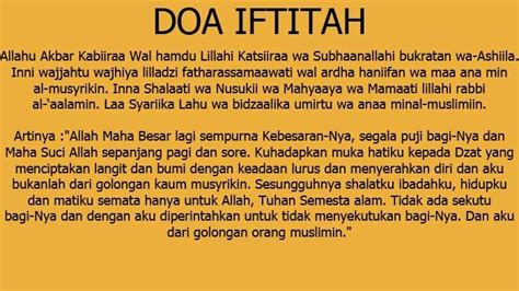 Doa Iftitah Dan Arti Per Kata Dakwah Islami - Riset