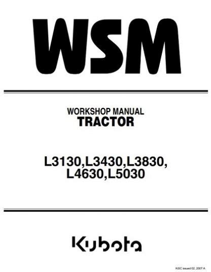 Kubota Tractor L3130,L3430,L3830, L4630,L5030 Workshop Manual - ManualBUY