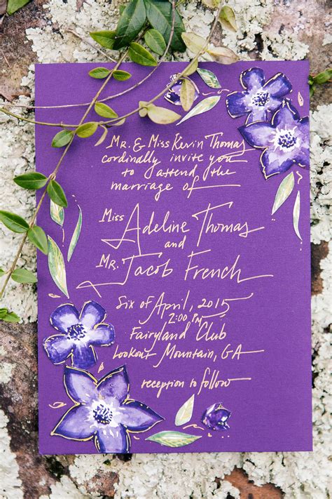 "Edwardian" inspired wedding invitation watercolor flowers photo by Vue Photography;… | Wedding ...