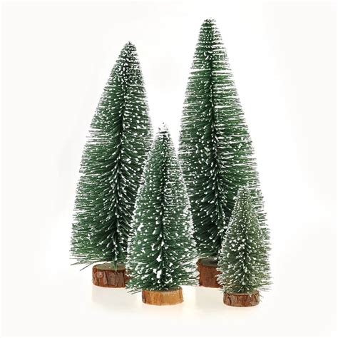 4pcs Artificial Mini Christmas Tree Small Xmas Tree Tabletop Assorted ...