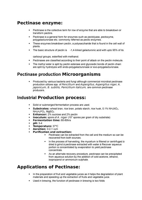 Pectinase enzyme production - Pectinase enzyme: Pectinase is the ...