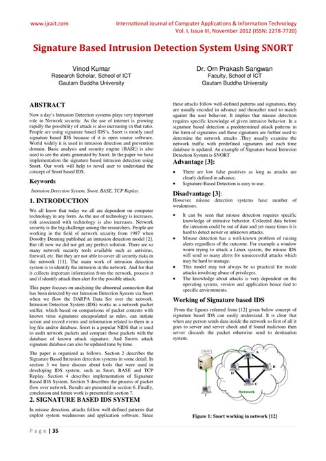 (PDF) Signature Based Intrusion Detection System Using SNORT