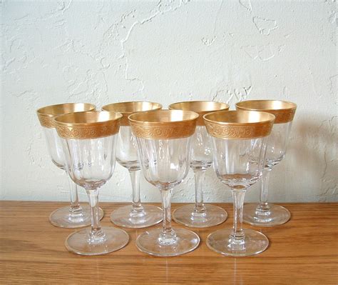 Vintage Gold Rim Cordial Glasses Crystal Set of by TheFrabjousDay