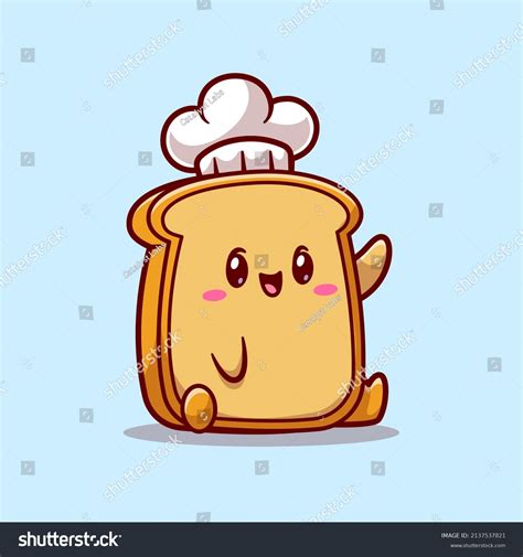 Cute Bread Chef Waving Hand Cartoon Stock Vector (Royalty Free) 2137537821 | Shutterstock