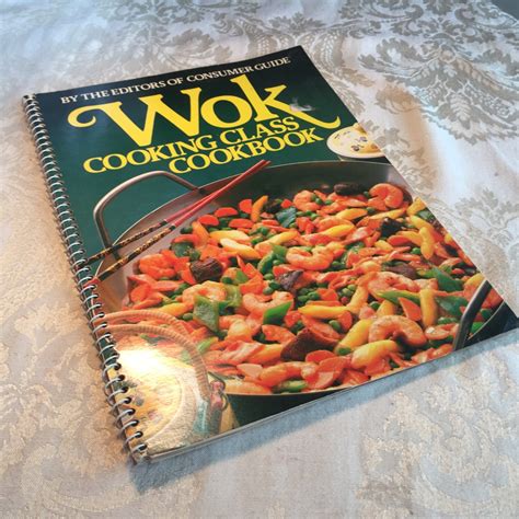 Vintage Paperback Spiral Cookbook Wok Cooking Class 1983