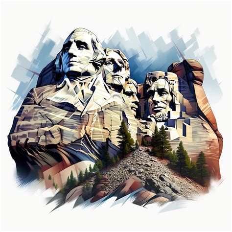 Premium Vector | 3d Vector Mount Rushmore On White Background