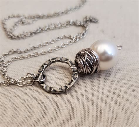 PEARL OF GREAT PRICE Silver Necklace with White Pearl - Mary James ...