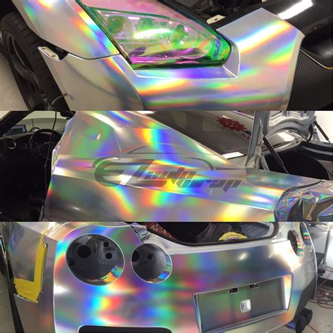 *Holographic Rainbow Neo Chrome Car Vinyl Wrap Sticker Decal Air Bubble ...