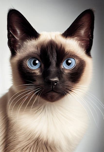 Premium AI Image | A siamese cat with blue eyes is shown.