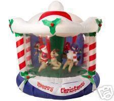 8' Inflatable ANIMATED Musical Christmas CAROUSEL | #32636058