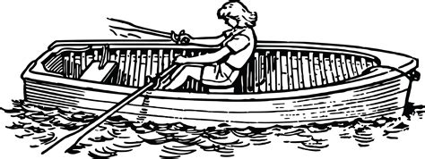 Free Clipart Of A Woman Rowing a Boat