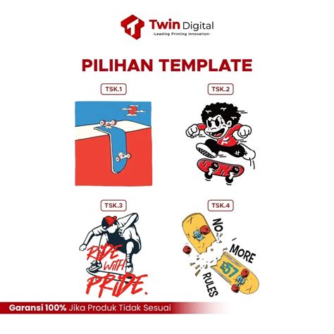 Custom Sablon Kaos Twin Digital Edisi Skate Cute | Platform Corporate B2B Twin Digital