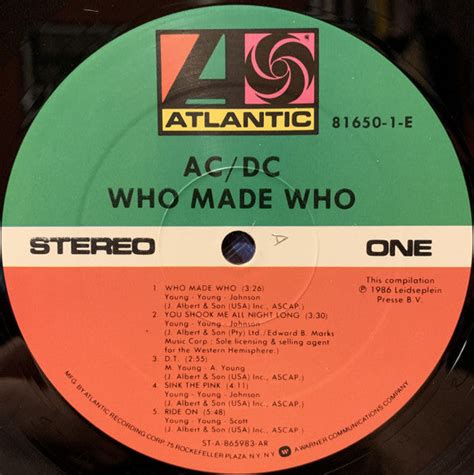 AC/DC – Who Made Who - 1986 US Pressing – Vinyl Pursuit Inc