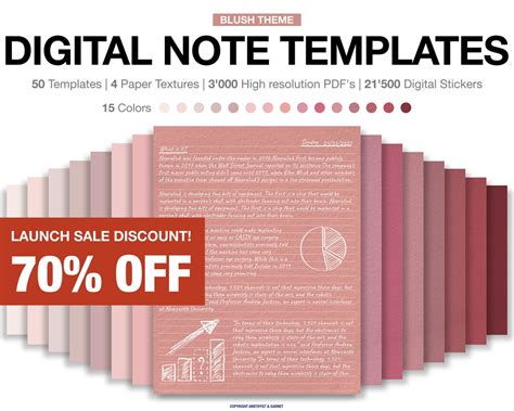 Digital Note Paper Templates Templates Notetaking, Digital Notebook ...