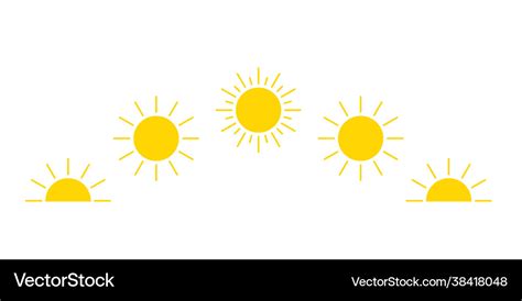 Day cycle and movement path sun icon sunshine Vector Image