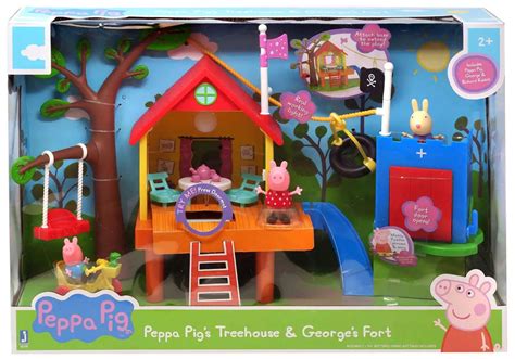 Peppa Pig Peppa Pigs Treehouse Georges Fort Playset Jazwares - ToyWiz