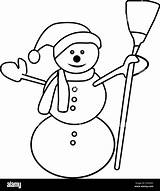 Cute Snowman Character Icon Black And White Coloring Page Outline Of A  sketch template
