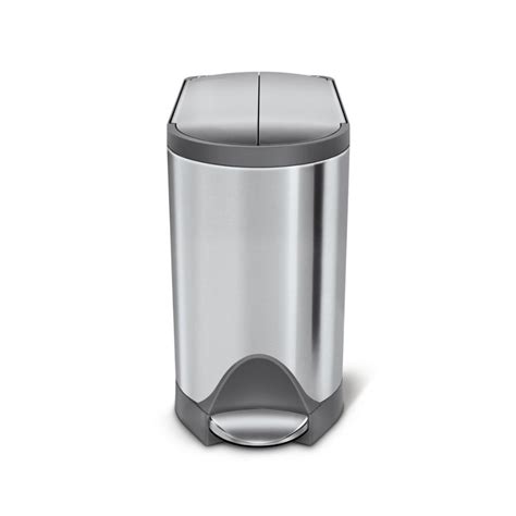 simplehuman 10L butterfly step can, white steel | Trash can, Simplehuman, Brushed stainless steel