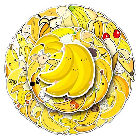 Amazon.com: Banana Stickers 50 Pack Banana Water Bottles Stickers-Waterproof Stickers for ...