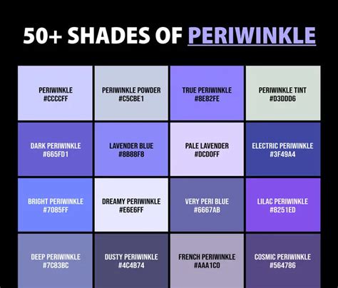 50+ Shades of Periwinkle Color (Names, HEX, RGB, & CMYK Codes ...