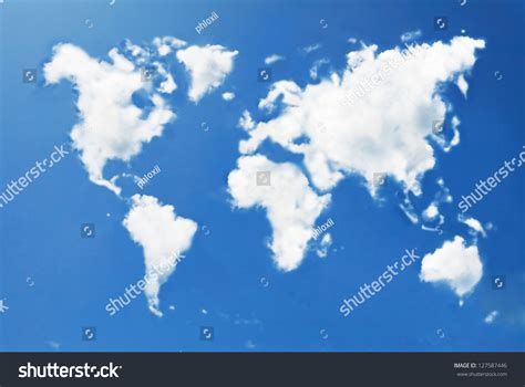 World Map Shaped Clouds Stock Photo 127587446 : Shutterstock