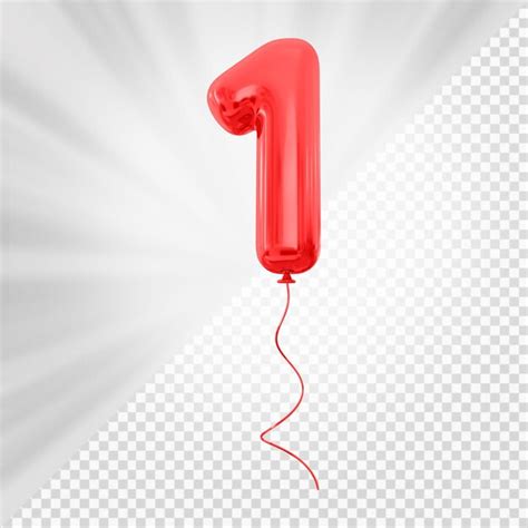 Premium PSD | Red Balloon Number 1