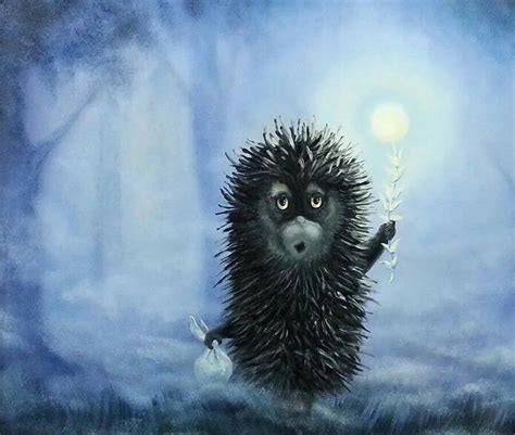 Create meme "hedgehog in the fog, hedgehog in the fog with a candle ...