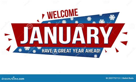 Welcome January Banner Design Stock Vector - Illustration of graphic, decorative: 203775713