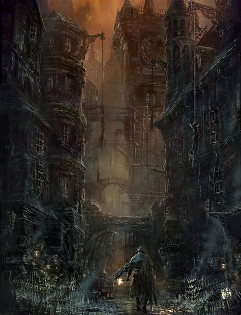 Bloodborne concept art, Bloodborne art, Fantasy landscape