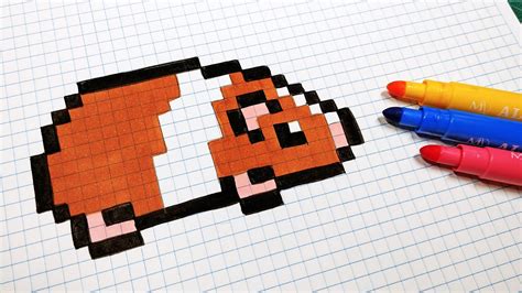 Handmade Pixel Art - How To Draw a Guinea Pig #pixelart