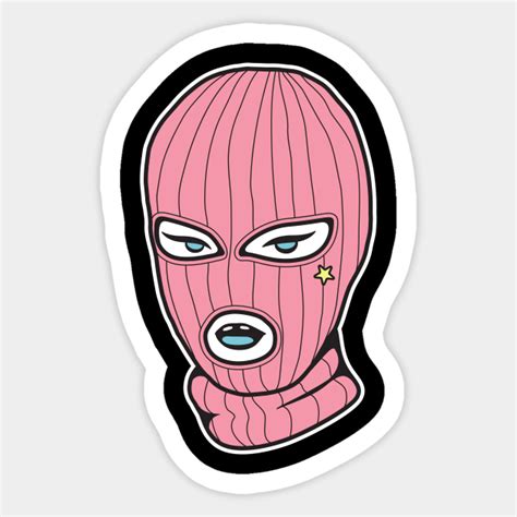 The Pink Ski Mask - Skiing - Sticker | TeePublic