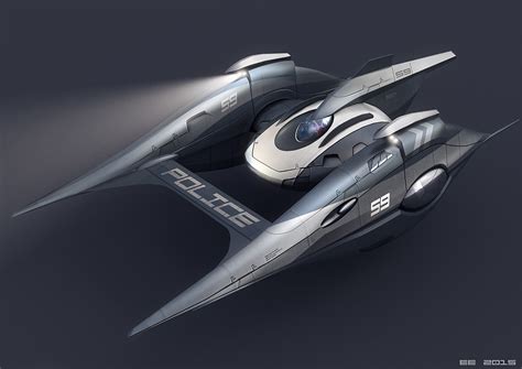 Encho Enchev - Spaceship concept design - police vehicle