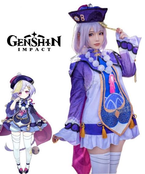 Genshin Impact Qiqi Cosplay Costume Wig Set, Women's Fashion, Dresses & Sets, Dresses on Carousell