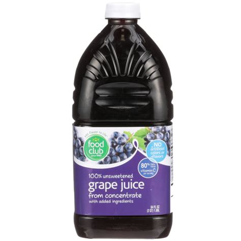 Food Club 100% Unsweetened Grape Juice From Concentrate (64 fl oz) - Instacart