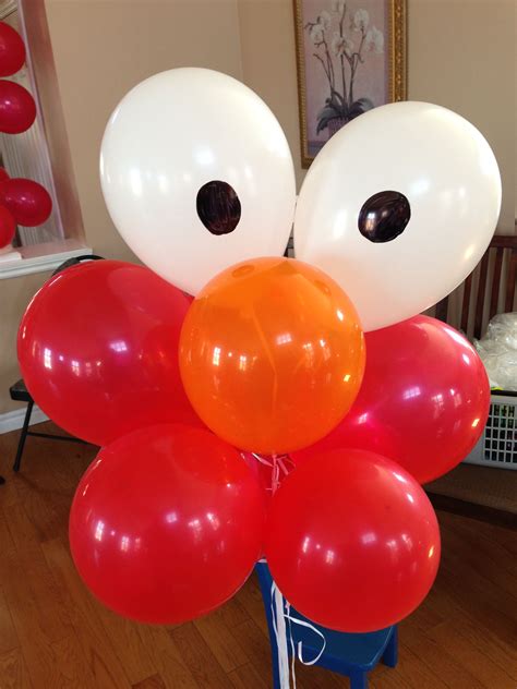 Elmo Balloons! We drew on the black eyes with magic marker. | Elmo ...