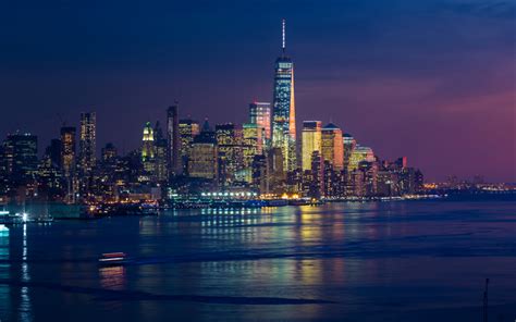 Download wallpapers NYC, 4k, New York, nightscapes, skyscrapers ...