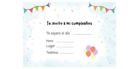 Invitaciones de Cumpleaños para Rellenar e Imprimir | Word